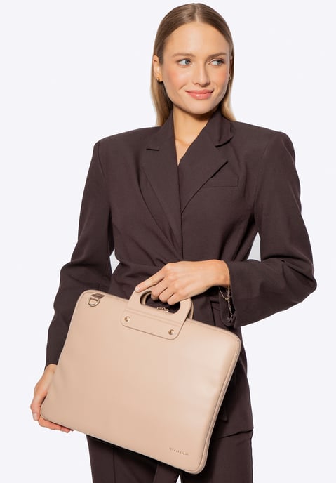 Wittchen Damen-Laptoptasche 15" aus Kunstleder, Beige, Öko-Leder - Image 2