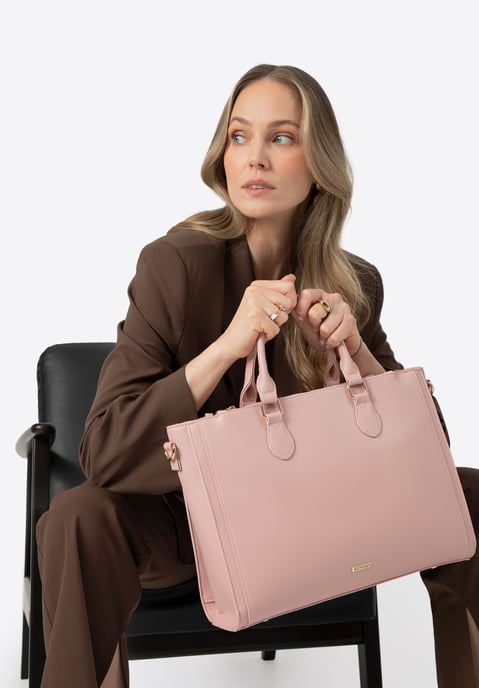 Wittchen Damen-Laptoptasche (14, 5 Zoll) aus Kunstleder, Rosa - Image 1