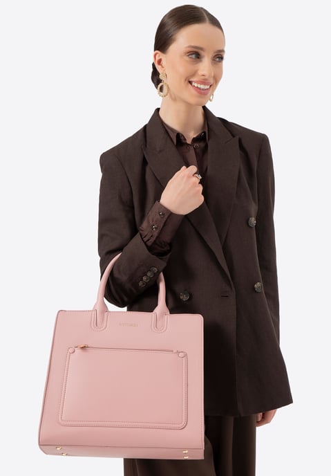 Wittchen Damen-Laptoptasche (13 Zoll) aus Kunstleder, Rosa - Image 1