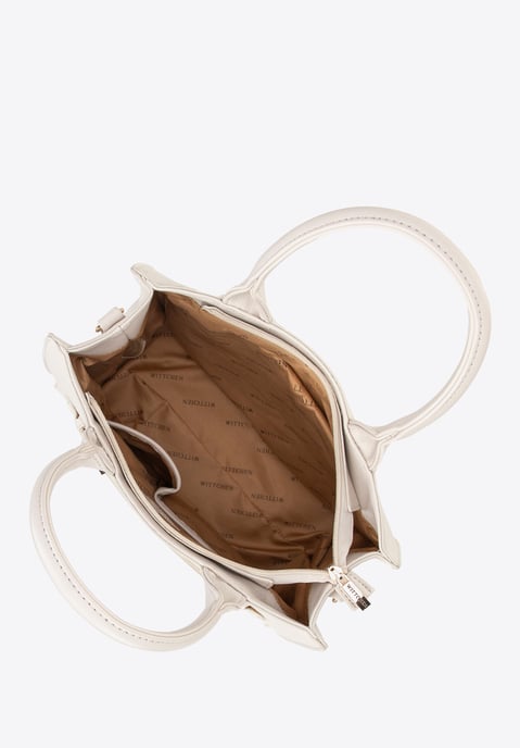 Wittchen Damen-Laptoptasche (13 Zoll) aus cremefarbenem Kunstleder - Image 3