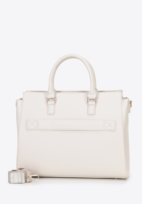 Wittchen Damen-Laptoptasche 17" aus Kunstleder, Off-White - Image 2