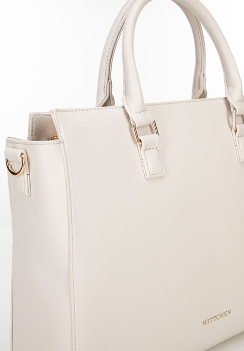 Wittchen Damen-Laptoptasche 17" aus Kunstleder, Off-White - Image 4