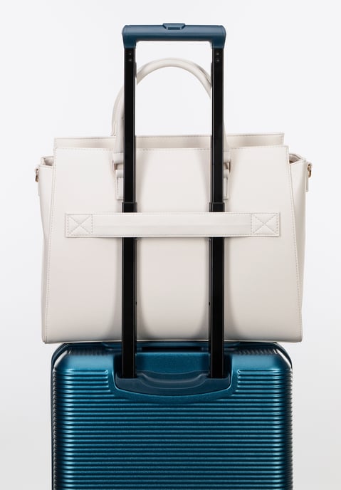Wittchen Damen-Laptoptasche 17" aus Kunstleder, Off-White - Image 5