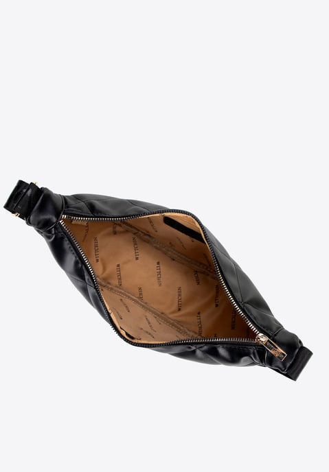 Wittchen Damen-Umhängetasche mit geometrischen Ziernähten, schwarz und gold - Image 3