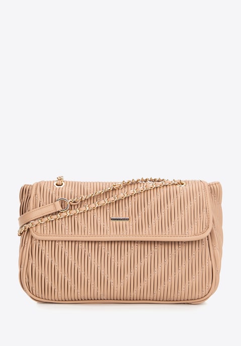 Wittchen Damen-Umhängetasche aus Kunstleder mit Kette, Beige - Image 2