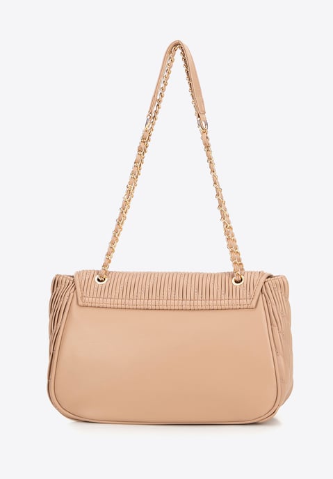 Wittchen Damen-Umhängetasche aus Kunstleder mit Kette, Beige - Image 3