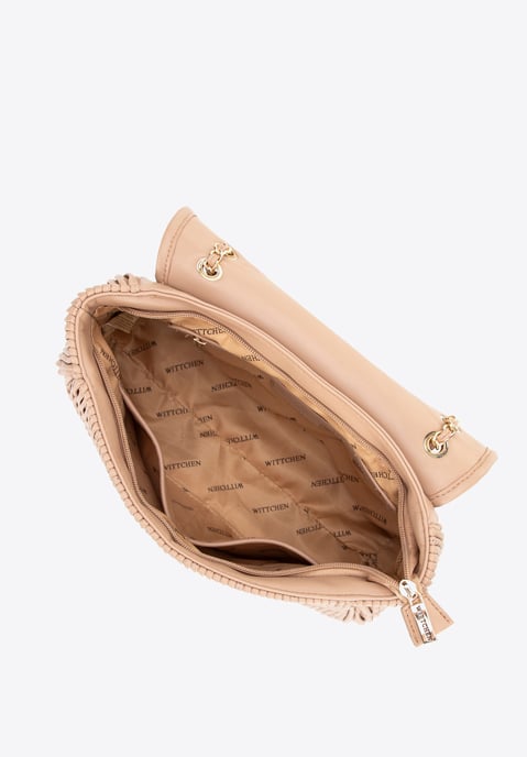 Wittchen Damen-Umhängetasche aus Kunstleder mit Kette, Beige - Image 4