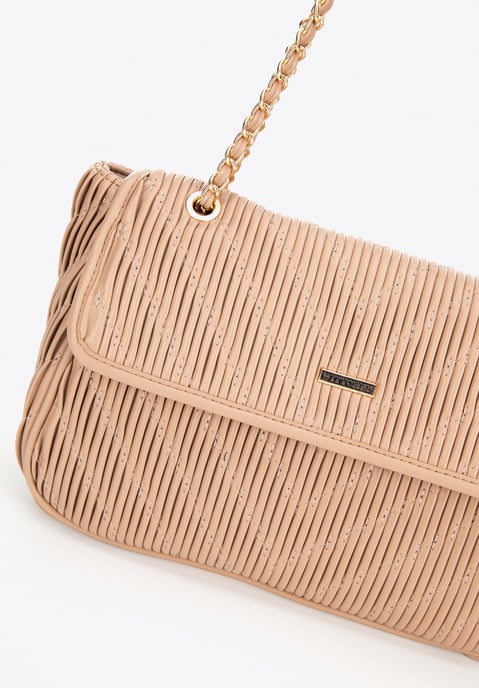 Wittchen Damen-Umhängetasche aus Kunstleder mit Kette, Beige - Image 5