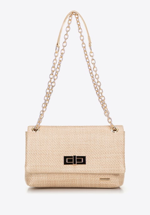 Wittchen Damen-Umhängetasche mit geflochtener Kette, beige, Polypropylen - Image 2