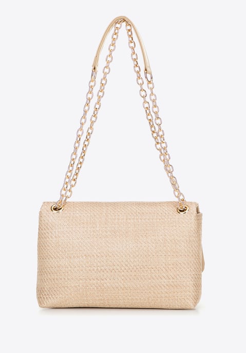 Wittchen Damen-Umhängetasche mit geflochtener Kette, beige, Polypropylen - Image 3