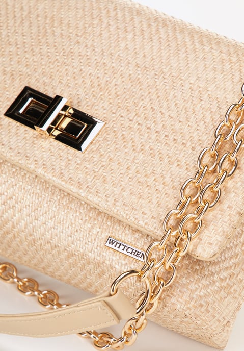 Wittchen Damen-Umhängetasche mit geflochtener Kette, beige, Polypropylen - Image 5
