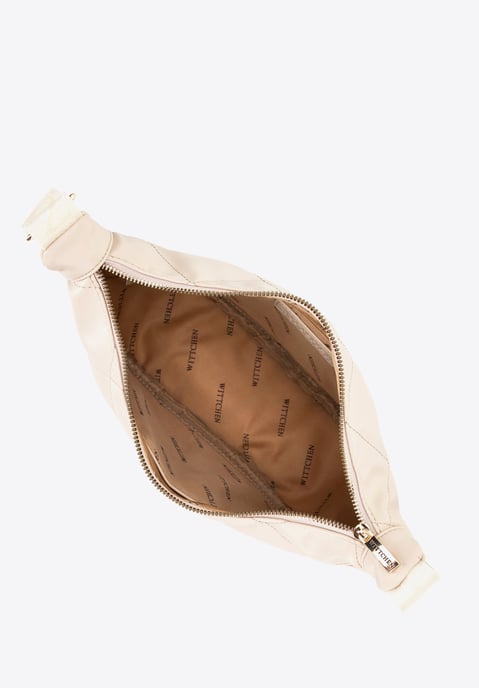 Wittchen Damen-Umhängetasche mit geometrischen Ziernähten, Creme und Gold - Image 3