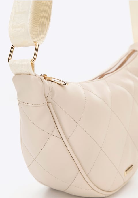 Wittchen Damen-Umhängetasche mit geometrischen Ziernähten, Creme und Gold - Image 4