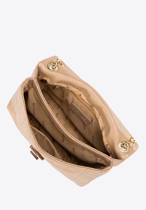 Wittchen Damen-Umhängetasche aus Öko-Leder, zwei Fächer, klein, beige - Image 4