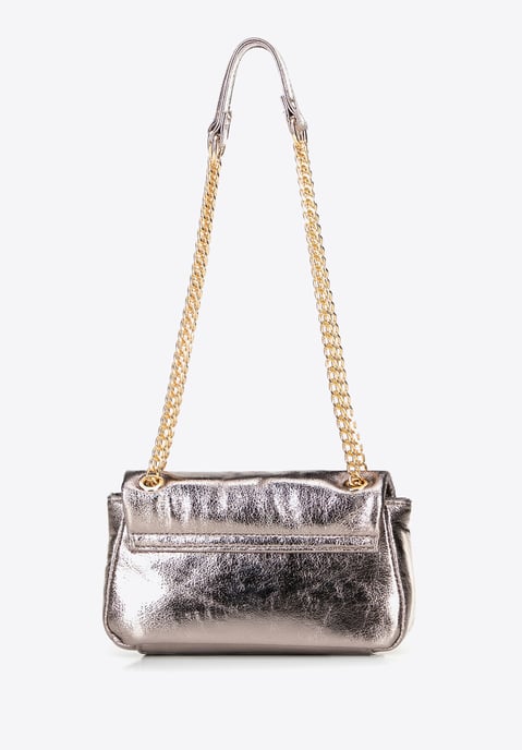 Wittchen Mini-Umhängetasche für Damen aus glänzendem grauem Öko-Leder - Image 3
