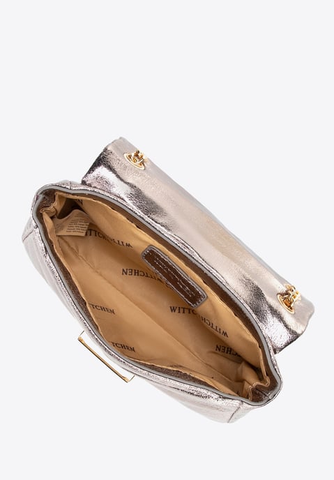 Wittchen Mini-Umhängetasche für Damen aus glänzendem grauem Öko-Leder - Image 4