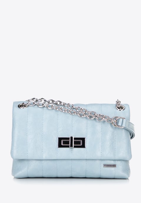 Wittchen Damen-Umhängetasche aus Öko-Leder, zwei Fächer, klein, blau - Image 2