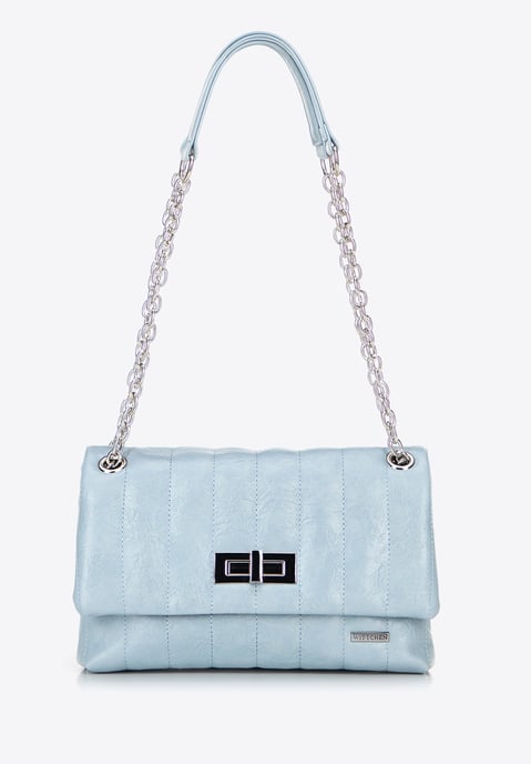 Wittchen Damen-Umhängetasche aus Öko-Leder, zwei Fächer, klein, blau - Image 3