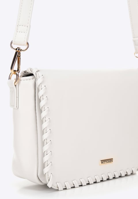 Wittchen Damen-Umhängetasche mit verziertem Überschlag, Creme, Kunstleder - Image 4