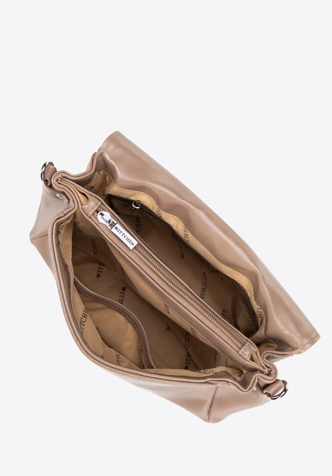 Wittchen Damen-Umhängetasche aus Öko-Leder mit Ziernieten, beige - Image 3