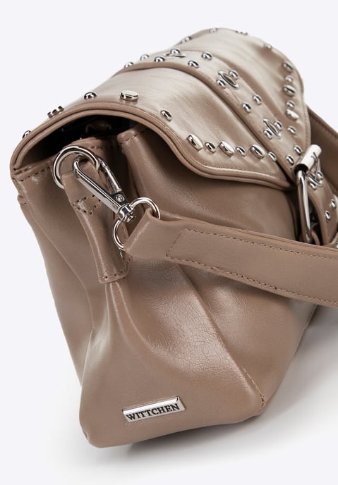 Wittchen Damen-Umhängetasche aus Öko-Leder mit Ziernieten, beige - Image 4