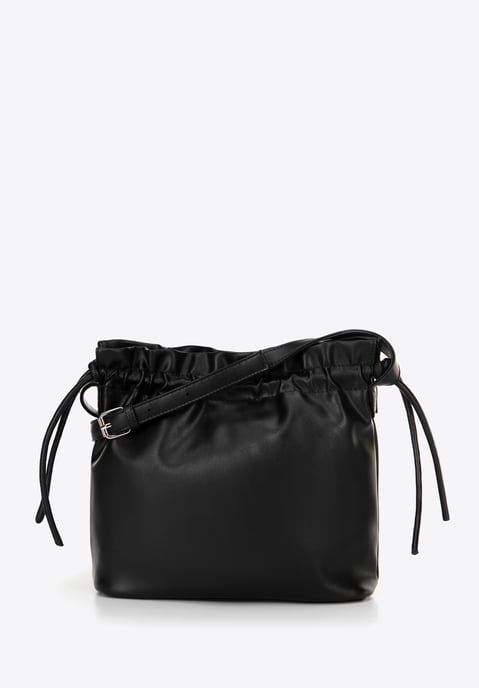 Wittchen Damen-Umhängetasche mit Zierbändern, schwarz, Kunstleder - Image 2