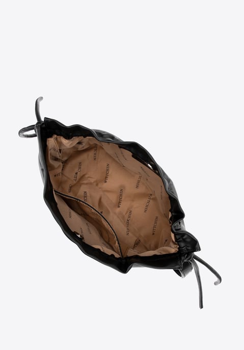 Wittchen Damen-Umhängetasche mit Zierbändern, schwarz, Kunstleder - Image 3