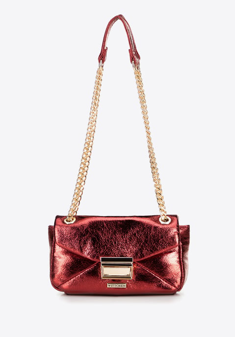 Wittchen Mini-Umhängetasche für Damen aus glänzendem rotem Öko-Leder - Image 1