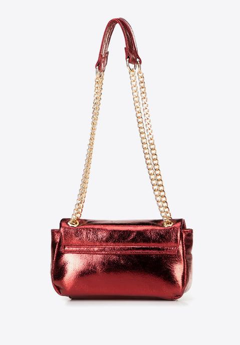 Wittchen Mini-Umhängetasche für Damen aus glänzendem rotem Öko-Leder - Image 2
