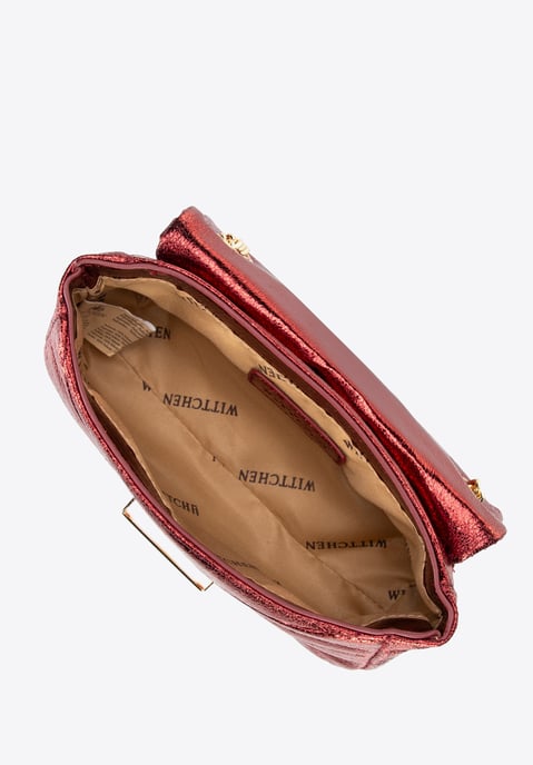 Wittchen Mini-Umhängetasche für Damen aus glänzendem rotem Öko-Leder - Image 3