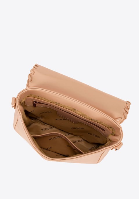 Wittchen Damen-Umhängetasche mit verziertem Überschlag, beige, Kunstleder - Image 3