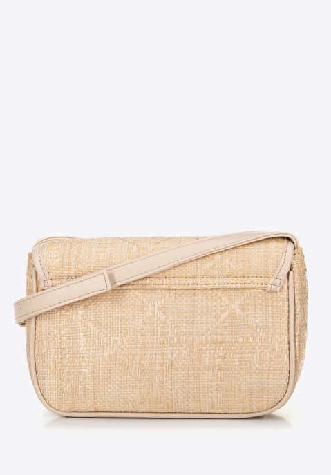 Wittchen Damen-Umhängetasche mit Flechtmuster und Überschlag, klein, beige - Image 2