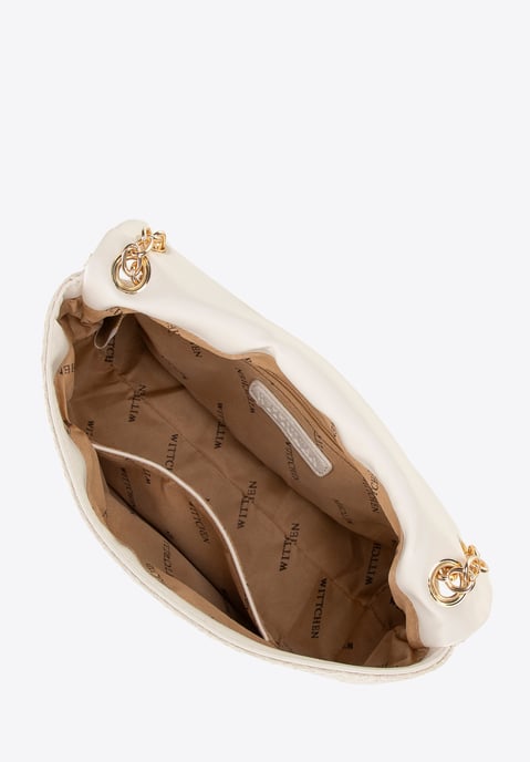 Wittchen Damen-Umhängetasche mit Kette, gewebt, cremeweiß - Image 4