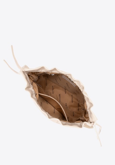 Wittchen Damen-Umhängetasche mit Zierbändern, cremefarben, Kunstleder - Image 3