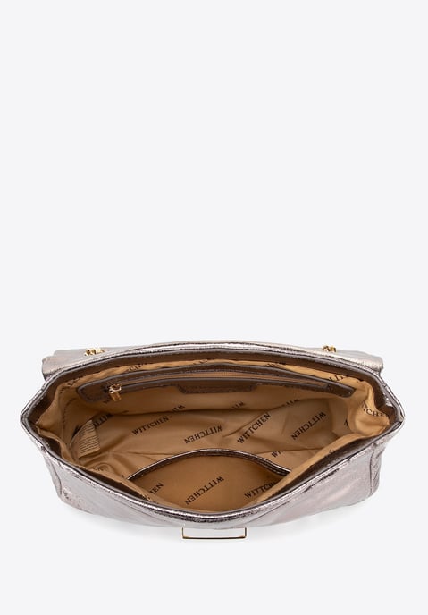 Wittchen Damen-Umhängetasche aus glänzendem grauem Öko-Leder - Image 4