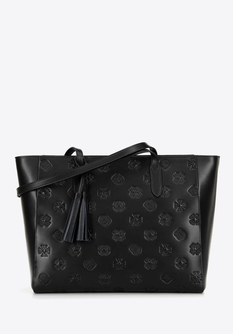 Wittchen Damen-Ledertasche mit charakteristischem schwarz-silbernem Muster aus - Image 1