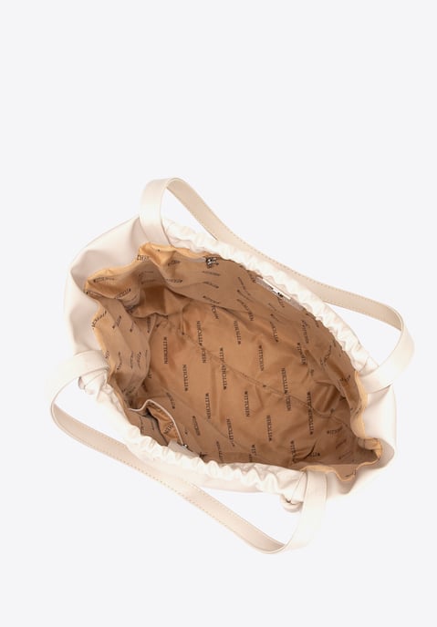 Wittchen Damen-Einkaufstasche aus Öko-Leder mit Zierbändern, beige - Image 4