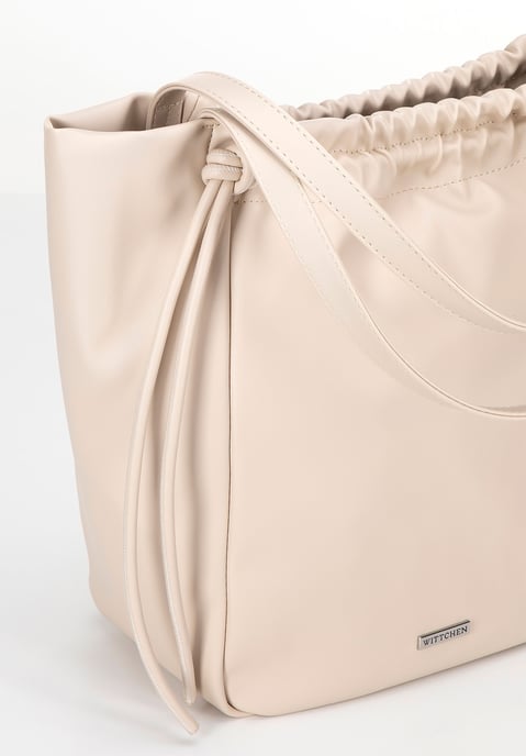 Wittchen Damen-Einkaufstasche aus Öko-Leder mit Zierbändern, beige - Image 5