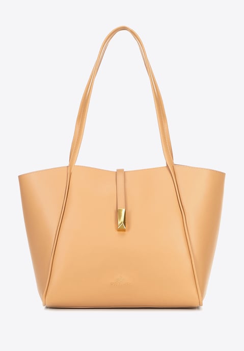 Wittchen Damen-Einkaufstasche aus Leder mit herausnehmbarer Innentasche, beige - Image 2