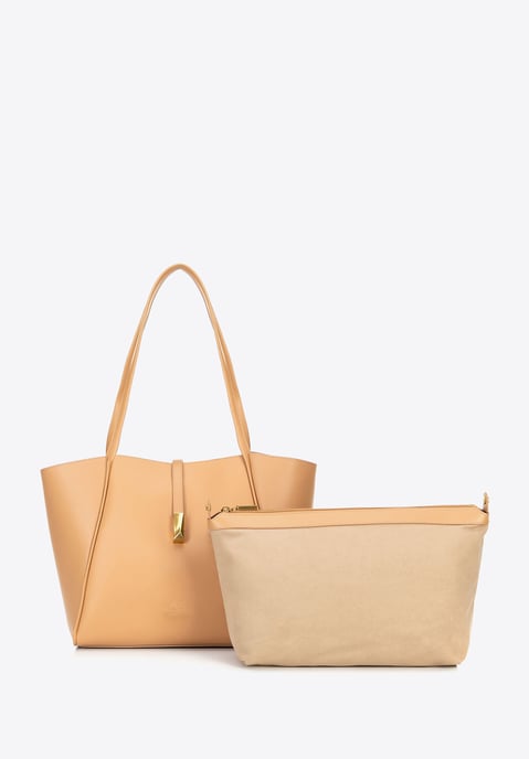 Wittchen Damen-Einkaufstasche aus Leder mit herausnehmbarer Innentasche, beige - Image 4
