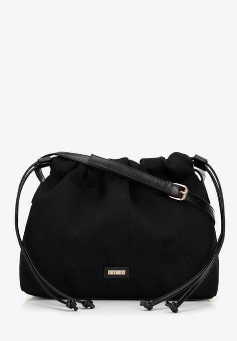 Wittchen Damen-Beuteltasche mit Kordelzug, schwarzes Polyester - Image 1