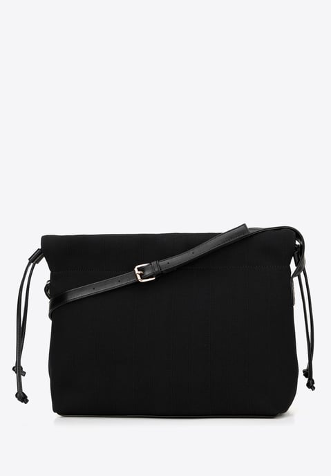 Wittchen Damen-Beuteltasche mit Kordelzug, schwarzes Polyester - Image 3