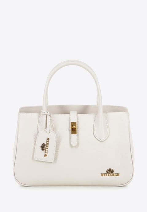 Wittchen Damen-Echtlederkoffer mit Quaste und Schnalle, Creme, Echtleder - Image 1