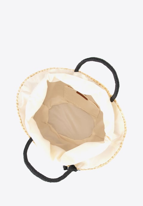 Wittchen Frauengeflochtener Korb mit Logo Beige und Schwarz Beige und Schwarz - Image 4