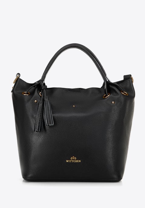 Wittchen Damen-Beuteltasche aus Leder, groß, schwarz und gold, Naturleder - Image 2