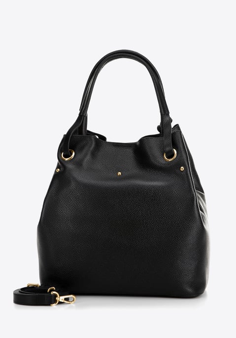 Wittchen Damen-Beuteltasche aus Leder, groß, schwarz und gold, Naturleder - Image 3