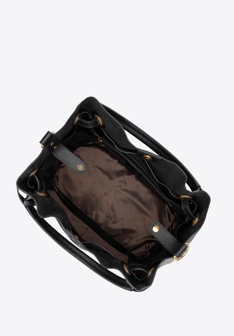 Wittchen Damen-Beuteltasche aus Leder, groß, schwarz und gold, Naturleder - Image 4