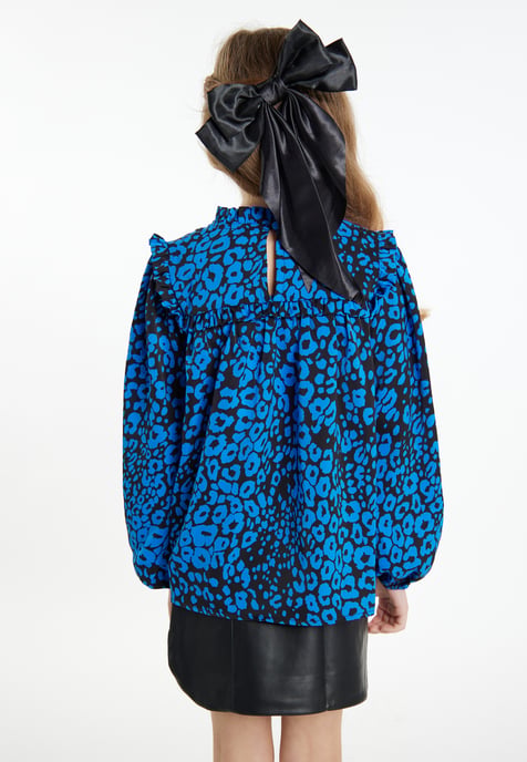 Faina Bluse Mädchen (Kids) Blau Schwarz - Image 4