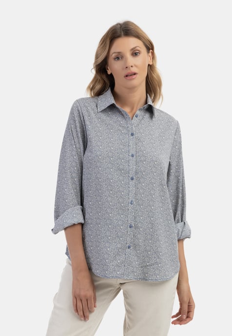 usha Bluse Damen blau - Image 3
