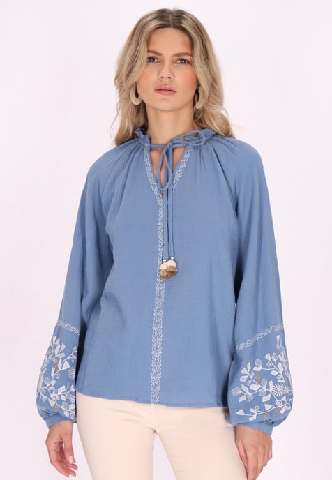 usha Bluse Damen Denimblau - Image 3